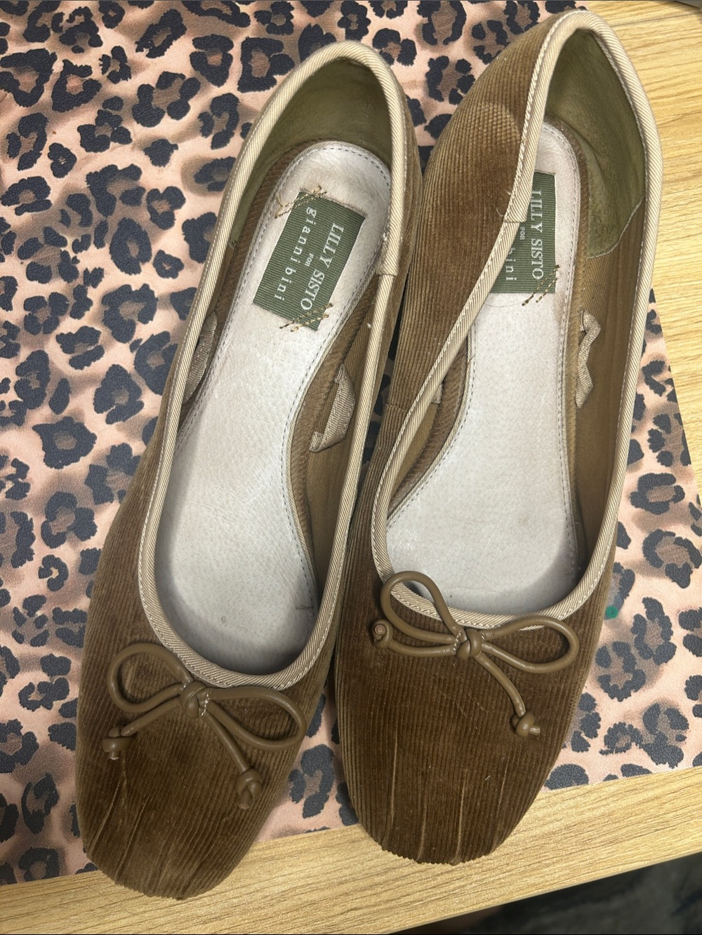 Gianni Bini Brown Corduroy Bow Ballet Flats